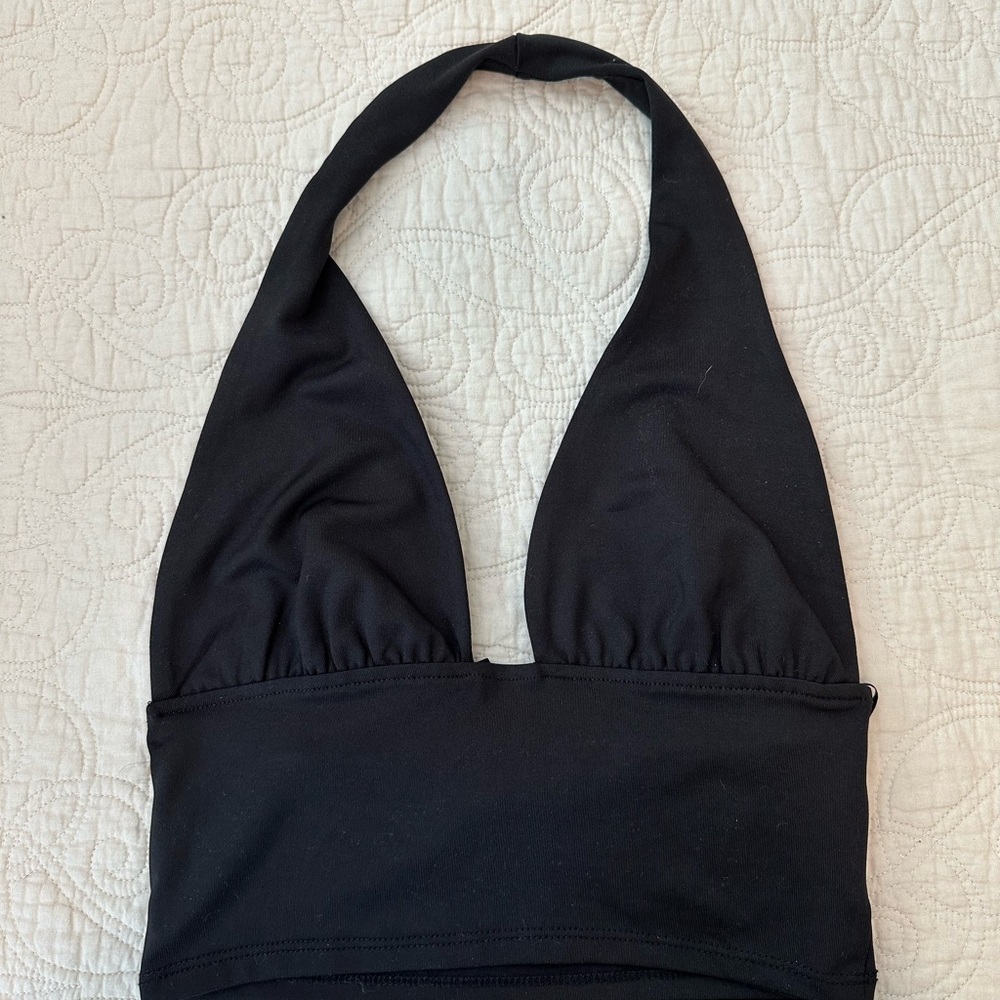 H&M Black Halter Crop Top